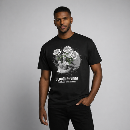 Skull Flower T-Shirt - Bloom Beyond Black