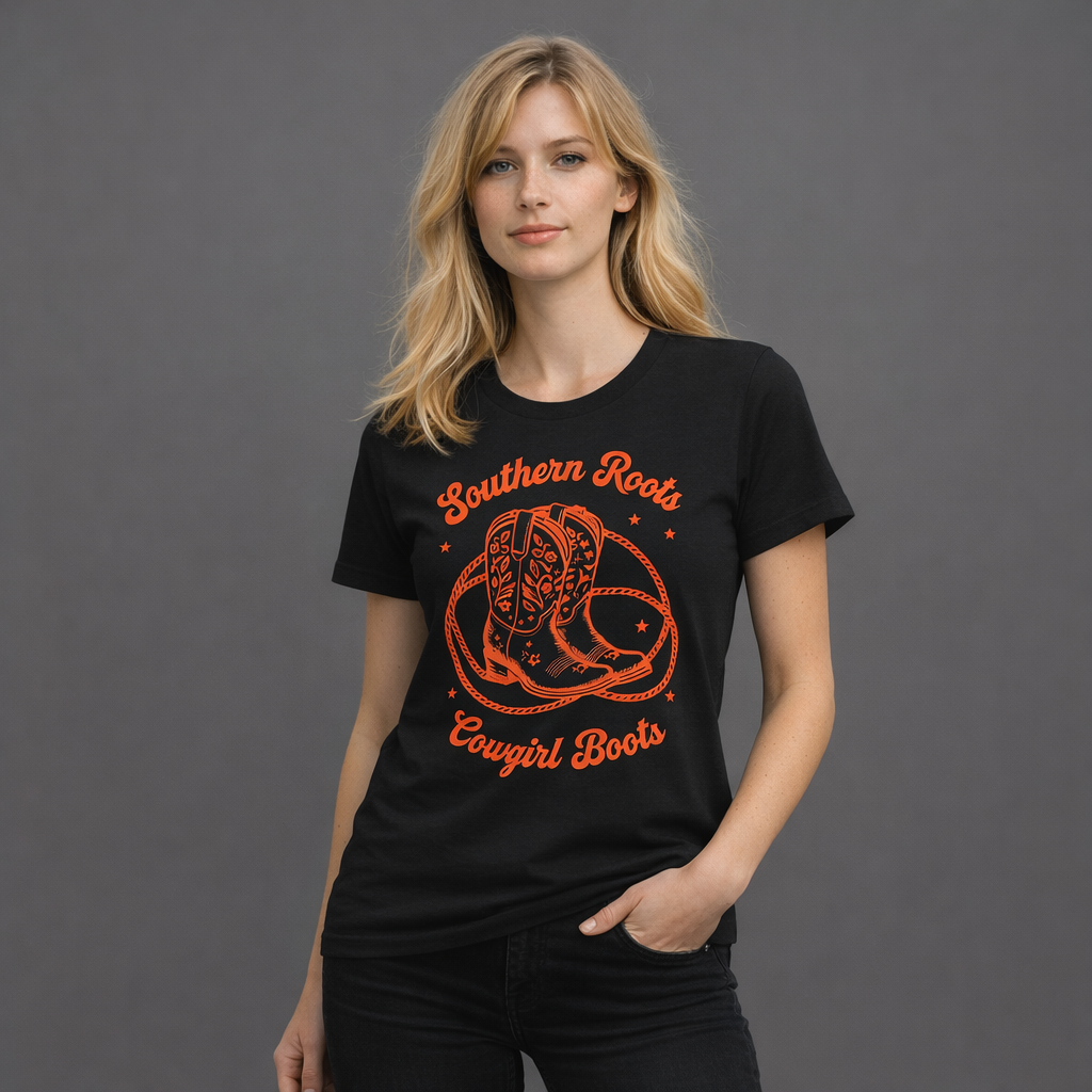 Southern Roots Cowgirl Boots T-Shirt