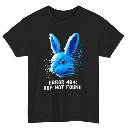 Error 404 Hope Not Found Pixel Bunny T-Shirt Black