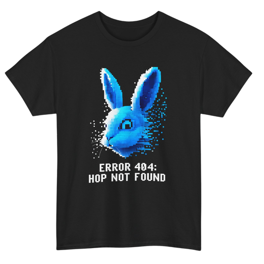 Error 404 Hope Not Found Pixel Bunny T-Shirt Black