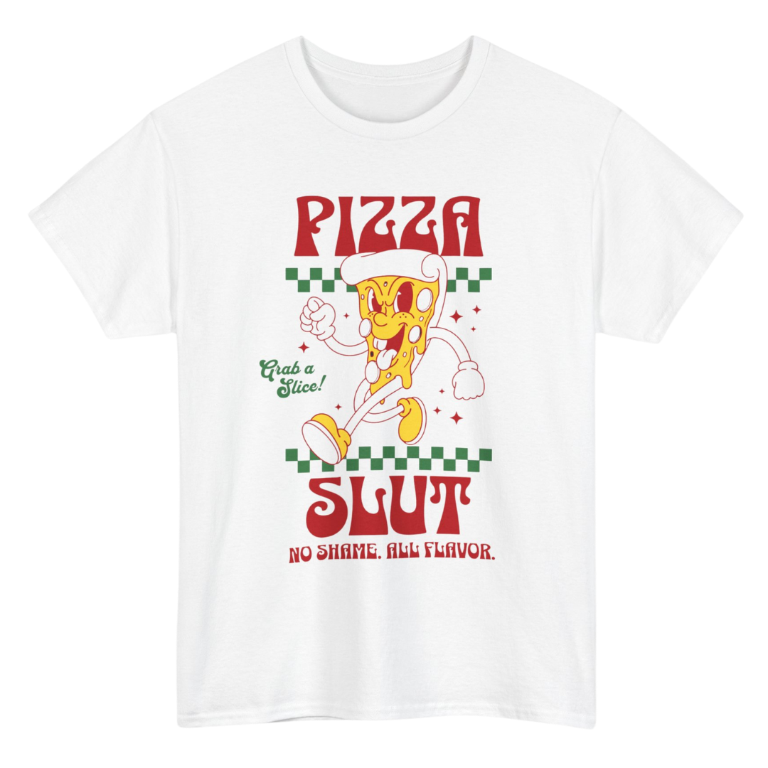 Pizza Slut Retro Parody Tee