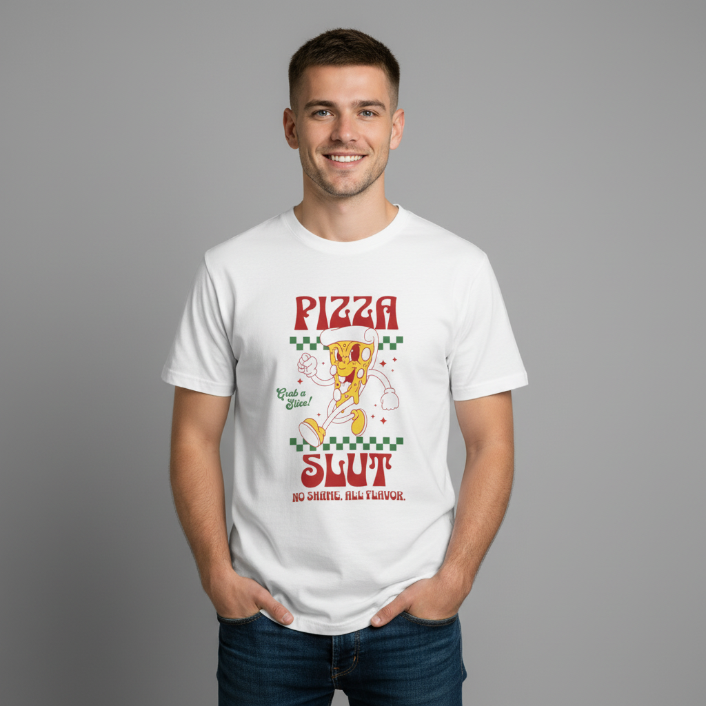 Pizza Slut Retro Parody Tee