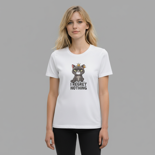 I Regret Nothing Cat with Crown T-Shirt