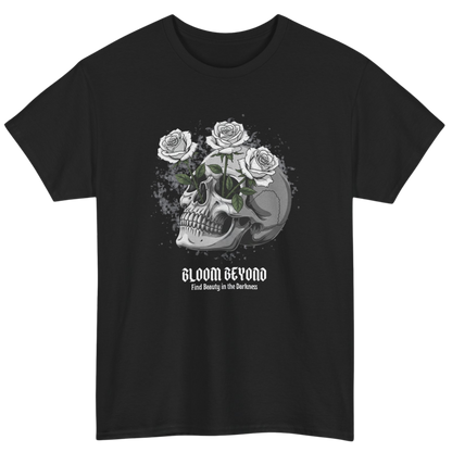 Skull Flower T-Shirt - Bloom Beyond Black