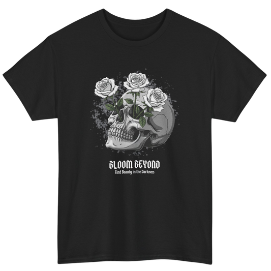 Skull Flower T-Shirt - Bloom Beyond Black