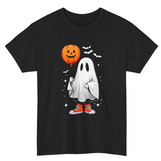 Ghost with Pumpkin Balloon T-Shirt