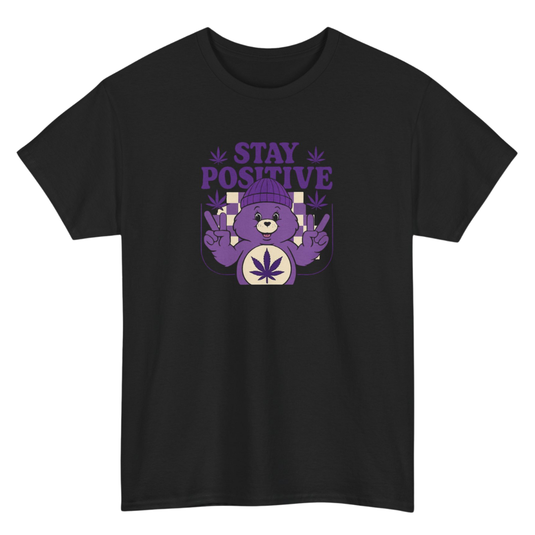Stay Positive Bear Graphic Tee
